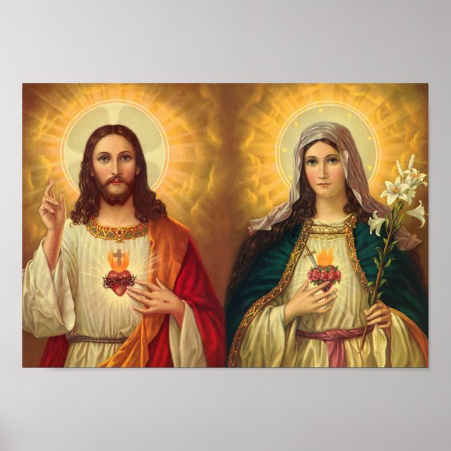 Poster Alliance des Coeurs de Jésus et Marie Immaculée (Devant)