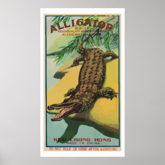 Poster Alligator (péteur chinois Vintage)