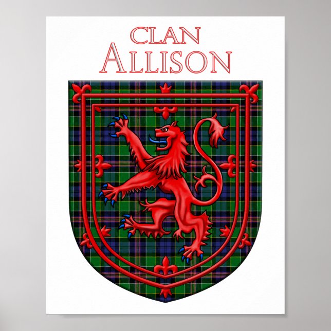 Poster Allison Tartan Scottish Plaid Lion Rampant (Devant)