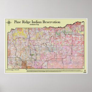 Poster Allocations de réservation Pine Ridge (avec topogr