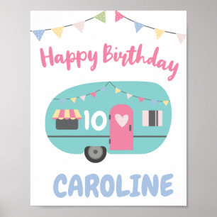 Poster Allons glaner la fille joyeuse fête d'anniversaire