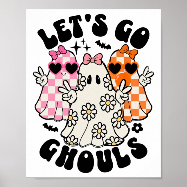 Poster Allons Gouls Halloween Ghost Floral Mer Éffrayante (Devant)