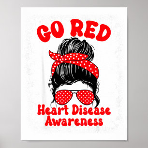 Poster Allons Rouge Sensibilisation aux Maladies Cardiaqu