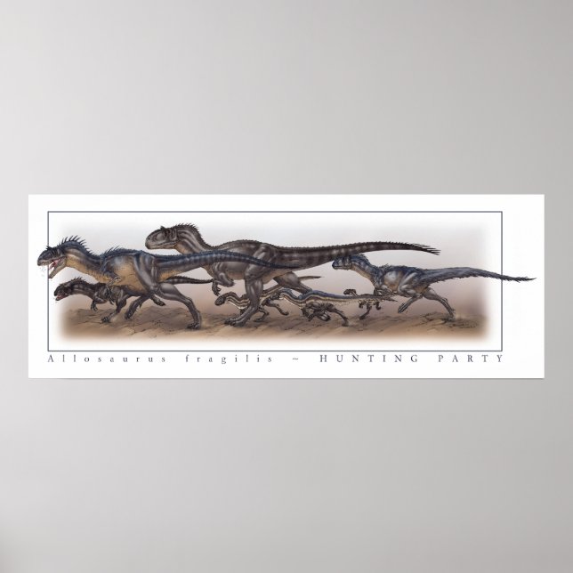 Poster Allosaurus Hunter Party (Devant)