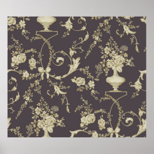 Poster Allover multi motif flowers ornament Seamless patt