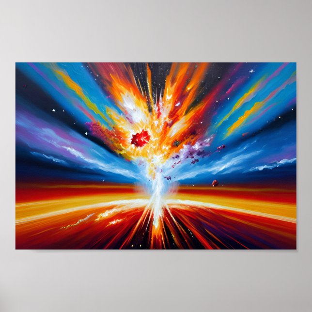 Poster Allumage du ciel d'incendie d'explosion de l'Unive (Devant)