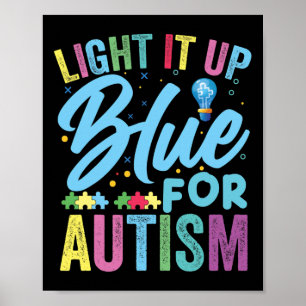Poster Allumer la Sensibilisation sur l'autisme bleue 1