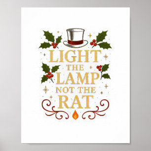 Poster Allumez la lampe pas le rat drôle de Noël à assort