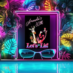 Poster Allumons-nous Drôle d'anniversaire Adulte Cocktail