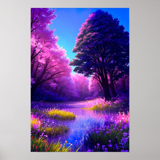 Poster Allure du marais violet (Devant)