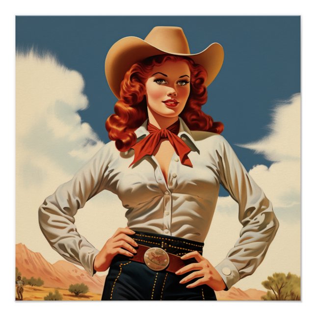 Poster Allure of the Cowgirl Spirit : Wild West Whispers (Devant)