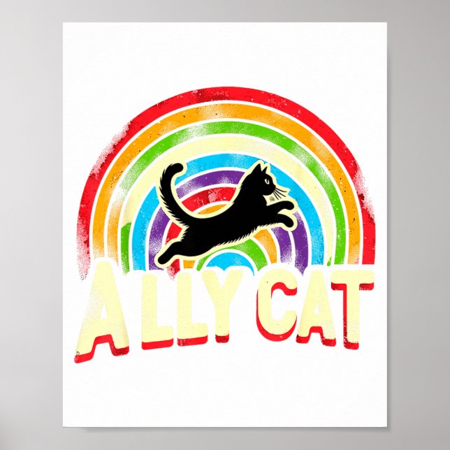 Poster Ally Cat Lgbt Pride Cat  (Devant)