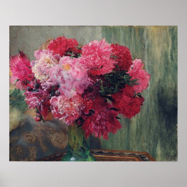 Poster Alma-Tadema - Les pivoines japonaises (Devant)
