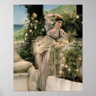 Poster Alma-Tadema rose de mille de   "de tous les roses,