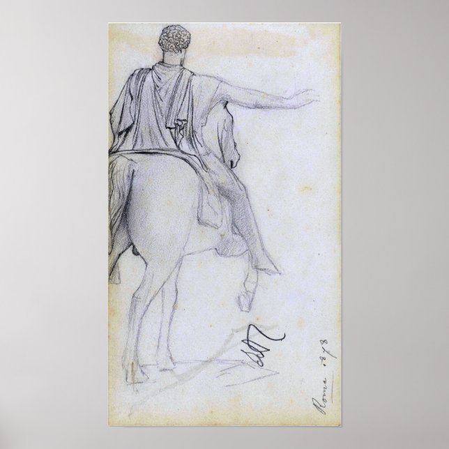 Poster Alma-Tadema - Statue de Marc Aurèle (Devant)