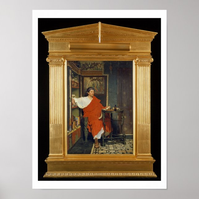 Poster Alma-Tadema | Un Scribe Romain Écrivant Des Dispat (Devant)