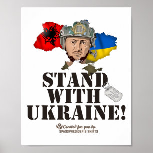 Poster Alnia Soutenez L'Ukraine Selenskyj Drapeau D'Alnia