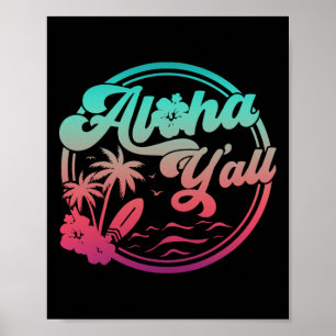 Poster Aloha Hawaï Palmier Tropical Île Hawaïenne Be