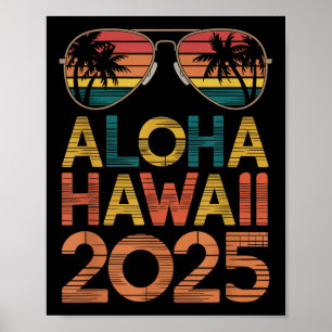 Poster Aloha Hawaii 2025 Parfait Pour Voyage D'Été Plage 