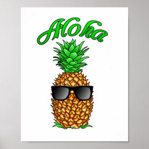 Poster Aloha Hawaiian Pineapple