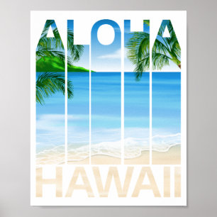 Poster Aloha îles Hawaï Plage tropicale