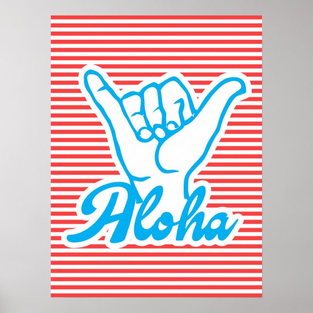 Poster Aloha, Main de Shaka (Devant)
