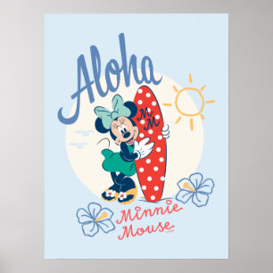 Poster Aloha Minnie Mouse Style Surf