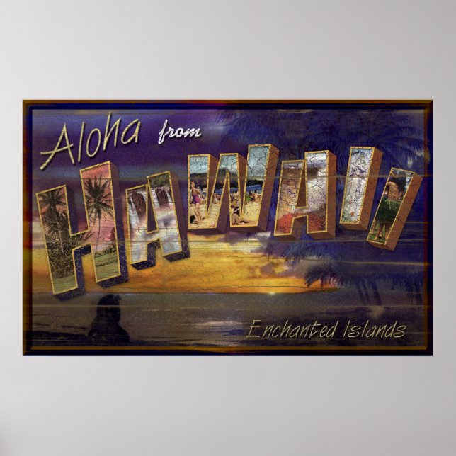 Poster Aloha, panneau vintage Hawaii (Devant)