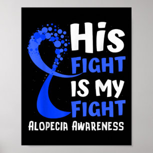 Poster Alopecia Sensibilisation Blue Ribbon Hope Family F