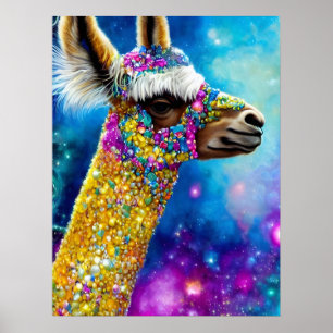 Poster Alpaca coloré