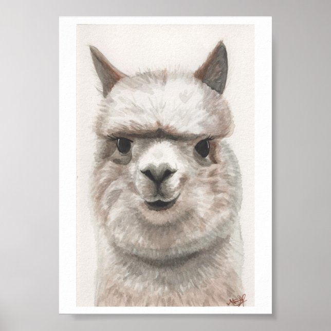 Poster Alpaca Smile Art Imprimer Prêt À Fragmenter Mirand (Devant)