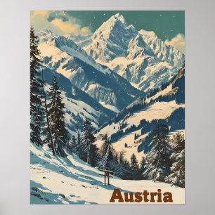Poster Alpes Autriche Vintage