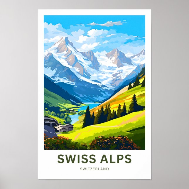 Poster Alpes suisses Suisse Imprimer (Devant)