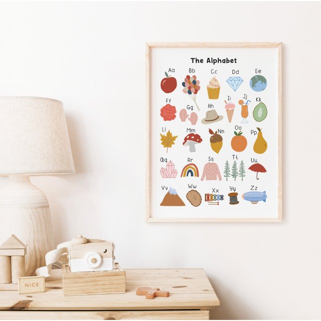 Poster Alphabet A à Z Enfants en garderie (In-Context, Kids room)