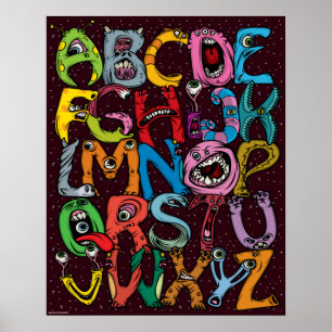 Poster Alphabet Alien