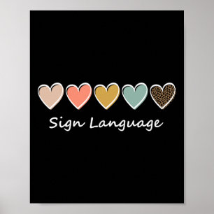 Poster Alphabet American Asl Enseignant Sing
