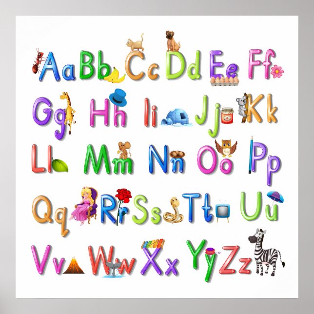 Poster Alphabet amusant (Devant)