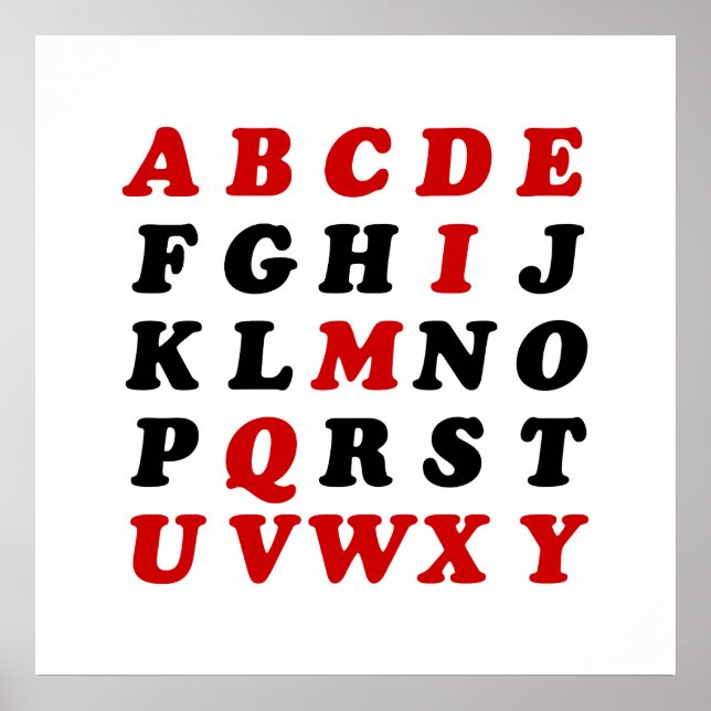 Poster Alphabet Anglais (Devant)