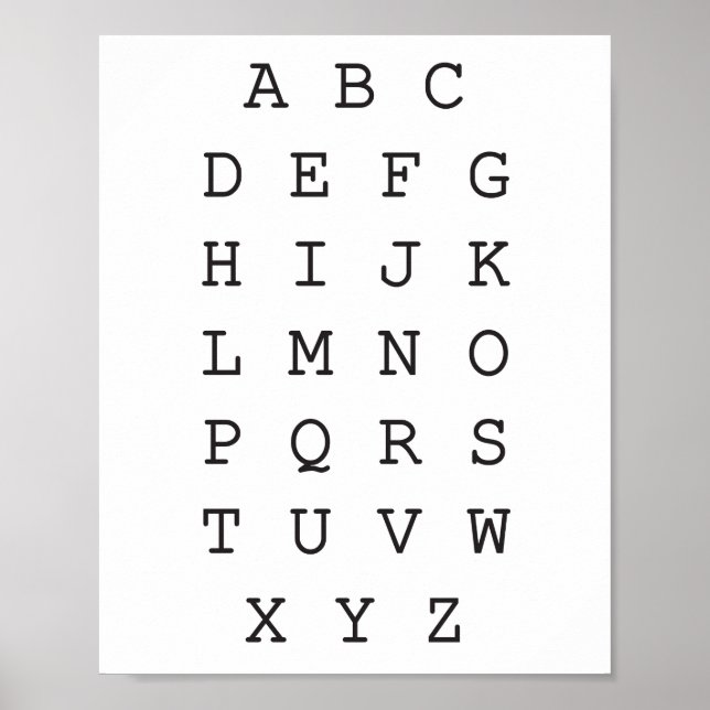 Poster alphabet anglais, ABC (Devant)