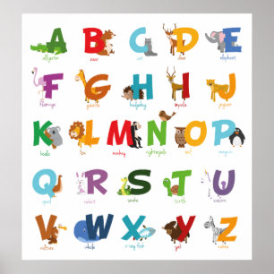Poster Alphabet animal illustré