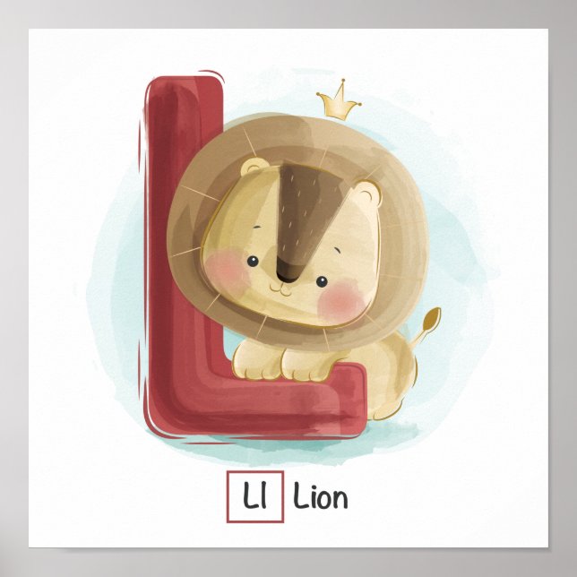 Poster Alphabet animal mignon (Devant)