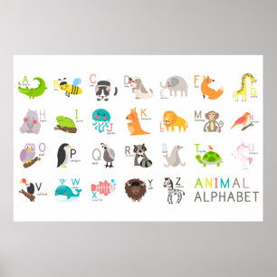 Poster Alphabet animal mignon