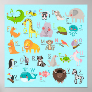 Poster Alphabet animal mignon