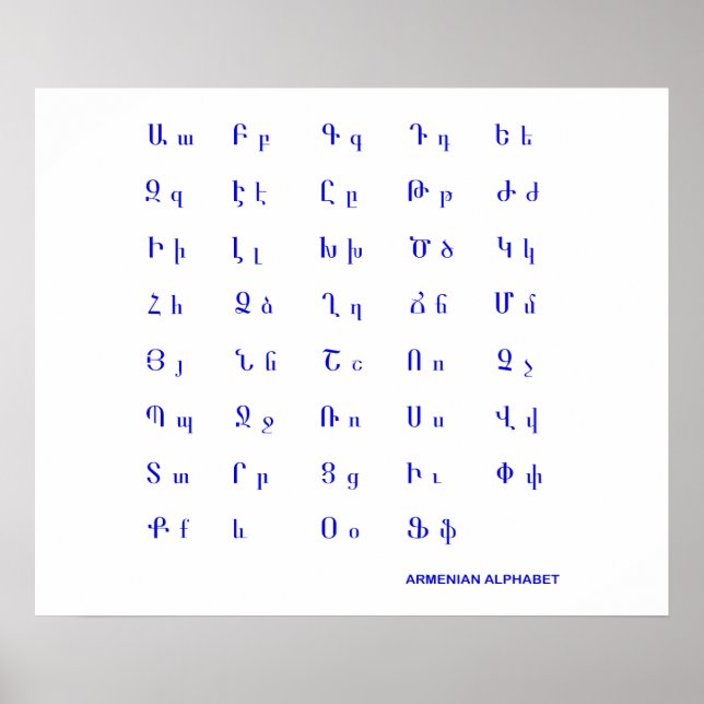 Poster alphabet arménien (Devant)