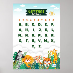 Poster Alphabet avec des Animaux Mignons