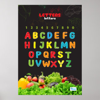 Poster Alphabet avec fruits et légumes