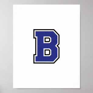 Poster Alphabet B en bleu