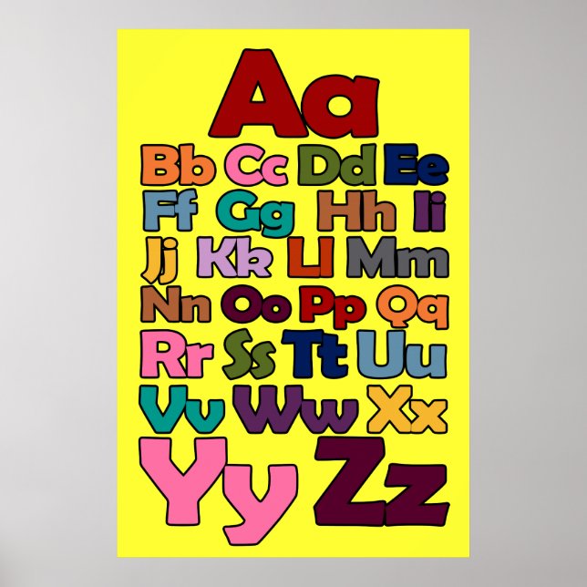 Poster Alphabet, Changer la couleur Arrière - plan (Devant)