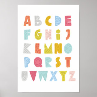 Poster Alphabet coloré