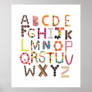 Poster alphabet coloré - Décor sucré